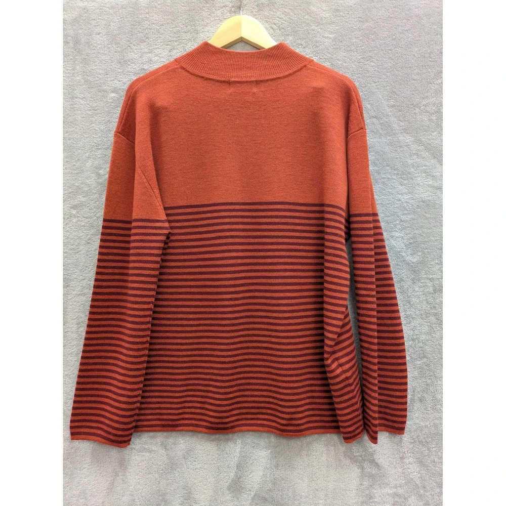 Patagonia Quarter Zip Sweater Mens XL Orange Striped Gorpcore‎